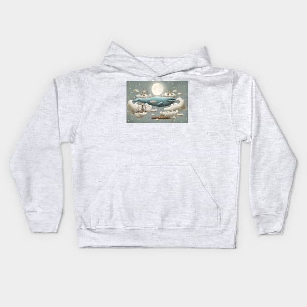 Ocean Meets Sky option Kids Hoodie by Terry Fan